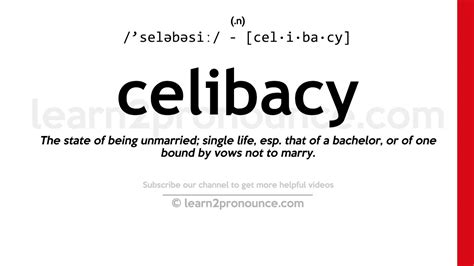 pronunciation of celibacy definition of celibacy youtube