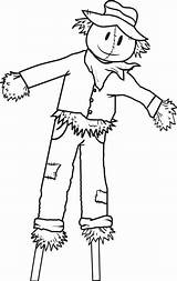 Scarecrow Coloring Pages Fall Getcolorings sketch template