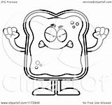 Toast Coloring Cartoon Jam Mascot Mad Clipart Outlined Vector French Thoman Cory Template sketch template