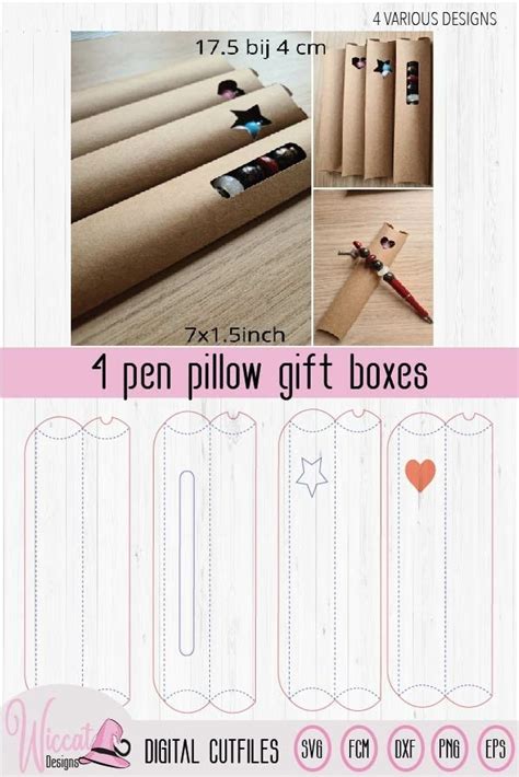 pillow box svg pencil case template svg