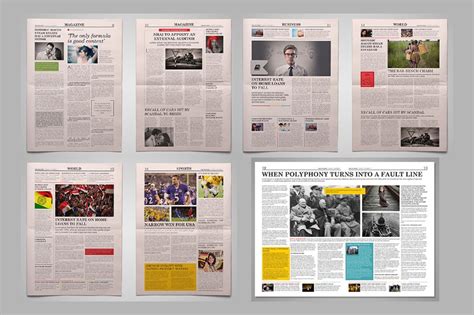 modern newspaper layouts  premium templates