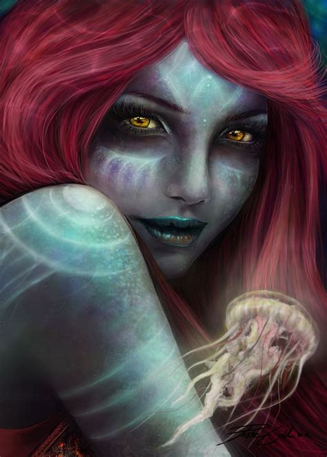 pin  bayang     color   evil mermaids art
