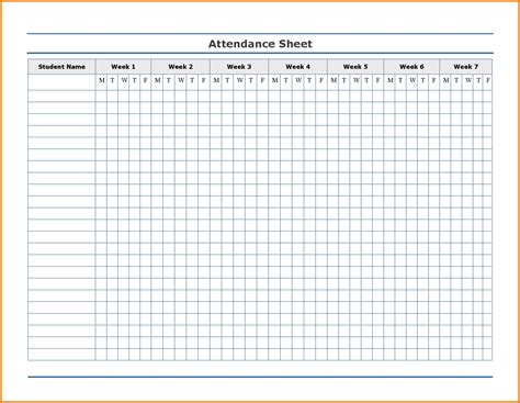 attendance sheet   template calendar design