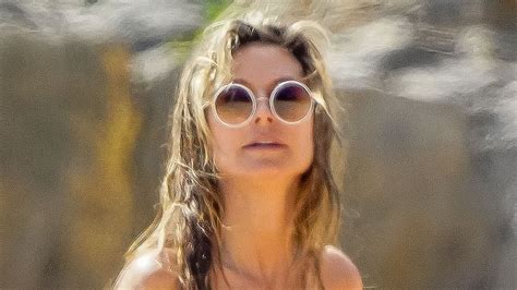Heidi Klum 50 Goes Topless On A Beach In St Barts Where She