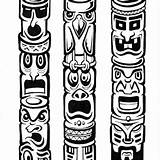 Totem Poles Coloring Tribal Nation Symbols Tribe History sketch template
