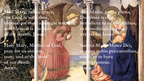 Catholic Prayers Hail Mary English And Latin Side By
