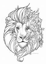 Pages Adult Mandala Coloring Color Lion Hard Print Detailed Pdf sketch template