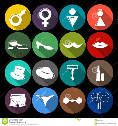 Gender Icons Set Flat Stock Vector Illustration Of Male 44813416