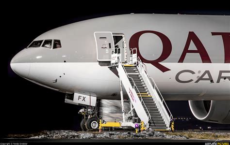 A7 Bfx Qatar Airways Cargo Boeing 777f At Prague Václav Havel