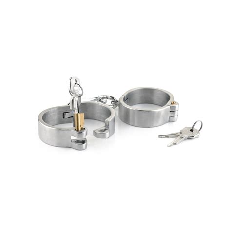 stainless steel handcuffs for sex oval type bondage lock bdsm fetish