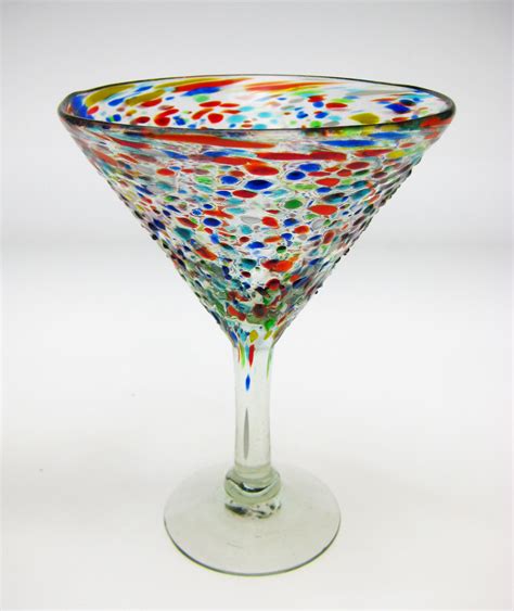 Mexican Martini Glass Bubble Glass Bumpy Confetti Martini Glasses
