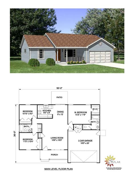 ranch house plan  total living area  sq ft  bedrooms   bathrooms ranchhome