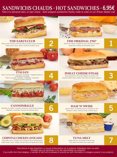 earl  sandwich menu dlp guide disneyland paris restaurants dining places  eat