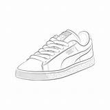 Puma Drawing Shoe Shoes Outline Getdrawings Michael sketch template