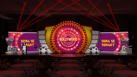 bollywood theme stage design event designs behance