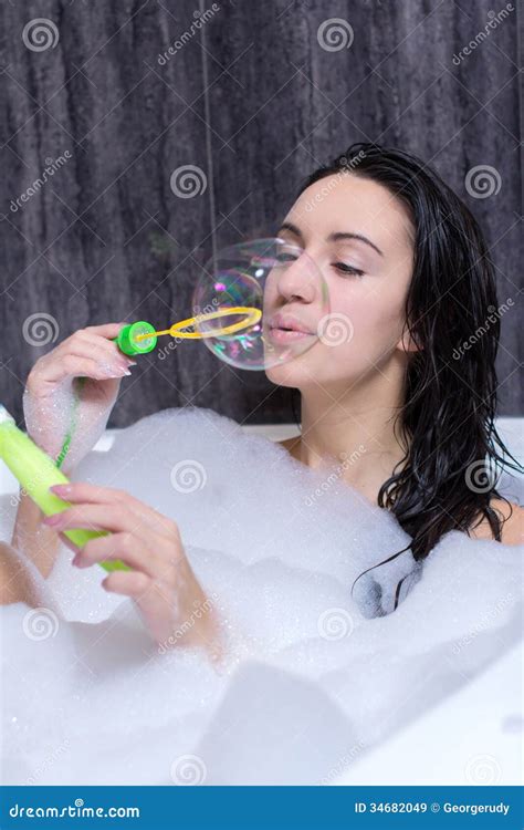 Woman Takes Bath Stock Image Image Of Lifestyle Attractive 34682049