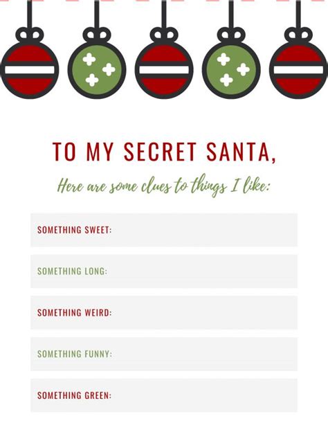 secret santa christmas list template christmas wishes secret santa