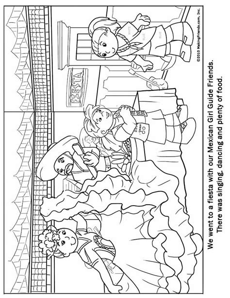 mexican girl guide coloring page thinking day pinterest girl
