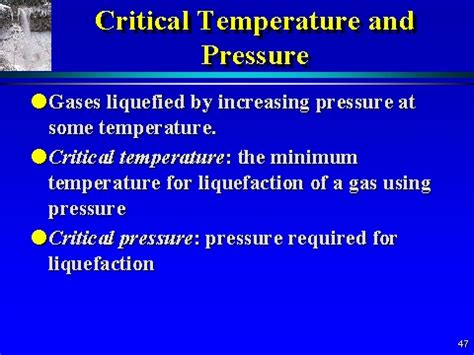 critical temperature  pressure