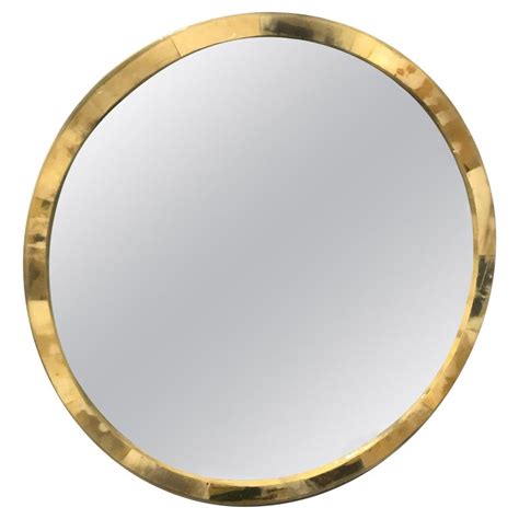 polished horn circular wall mirror  sale  stdibs