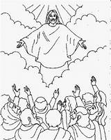 Jesus Coloring Pages Ascension Christ Sheets Sunday Bible Colouring Crafts Para School Colorear Kids Easter Children Familyholiday Holiday Family Catholic sketch template