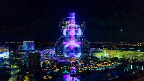 guitar shaped hard rock hotel opens  hollywood florida