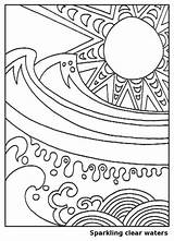 Coloring Pages Sun Waves Kids Ocean Summer Drawing Colouring Printable Sheets Color Print Cool Warm Things Hot Wave Adult Fun sketch template