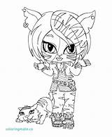 Monster High Coloring Pages Catty Baby Noir Wolf Clawdeen Dolls Printables Printable Doll Babies Logo Getcolorings Toralei Color Book Print sketch template