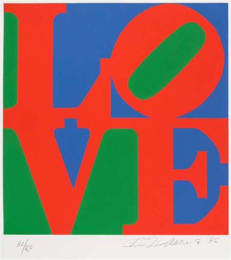 Robert Indiana Love Green Red Blue Print Screen Print Pop Art