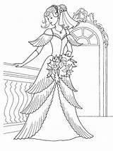 Coloring Wedding Dress Pages Princess Sheet Dresses sketch template