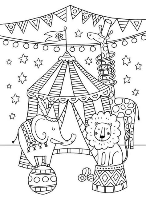 easy  print circus coloring pages tulamama