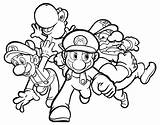Mario Coloring Super Pages Via sketch template