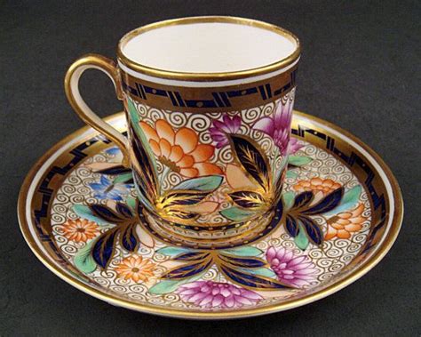 antique copeland imari style coffee cup saucer item  tea