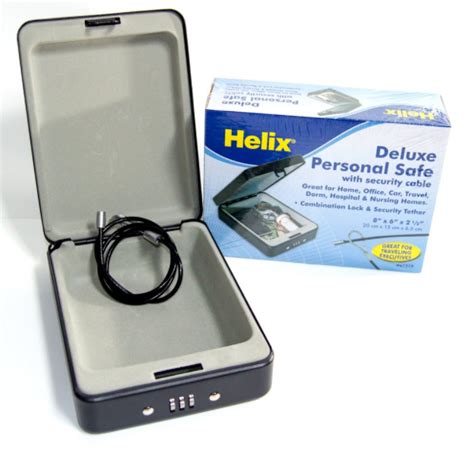 helix deluxe personal safe  security cable       sealed lock box safes