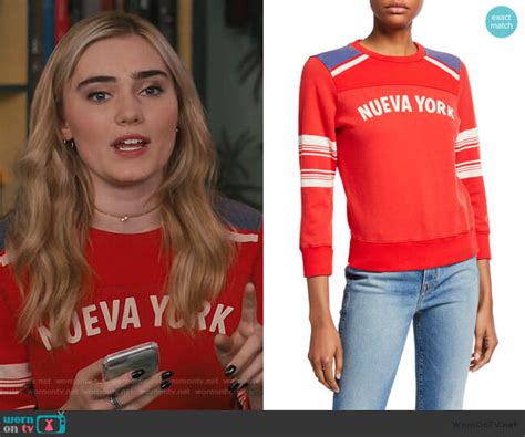 wornontv taylor s red nueva york sweatshirt on american housewife
