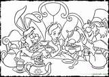 Alice Wonderland Coloring Pages Hatter Mad Party Adults Characters Disney Tea Getcolorings Printable Kids Color Dari Disimpan sketch template