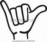 Shaka Hand Vector Hang Loose Sign Clipart Template Search Stock Clip Shutterstock Symbol Illustrations Logo sketch template