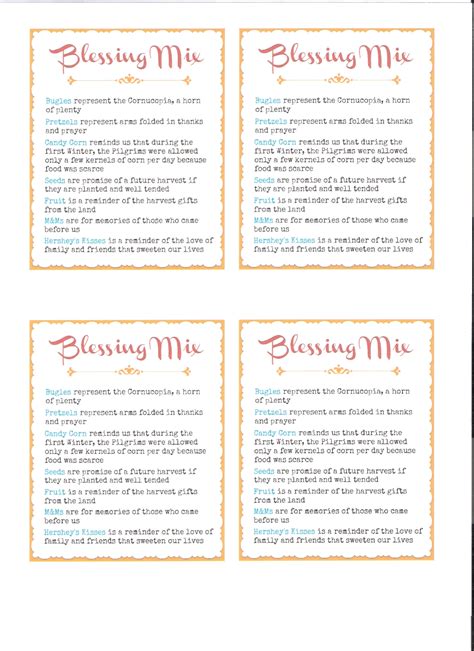 blessing mix printable