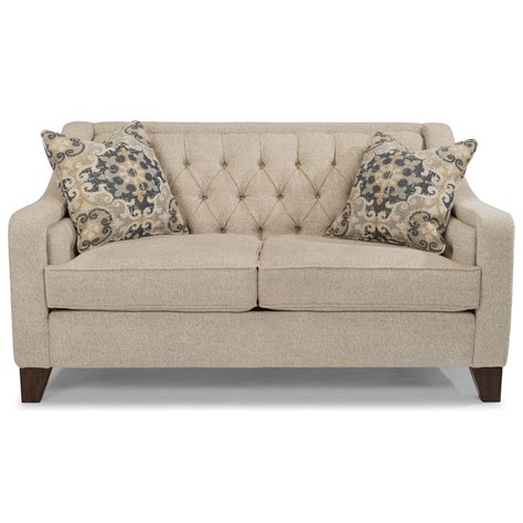 flexsteel sullivan contemporary love seat with tufted back