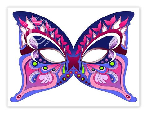 printable halloween masks butterfly  dimensions