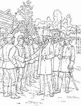 Union Lincoln Soldiers Abraham Greets President Coloring Pages sketch template