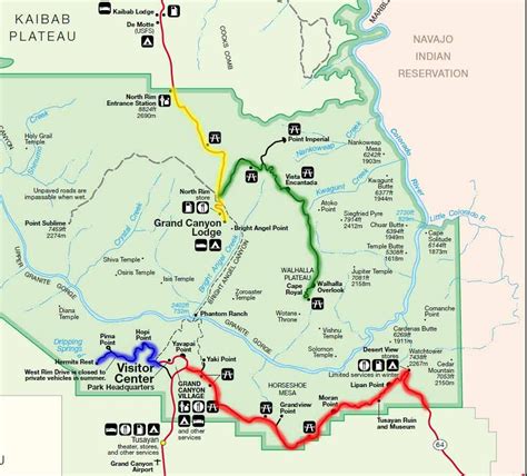 grand canyon az map  mexico map