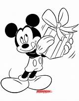 Mickey Mouse Birthday Coloring Pages Disneyclips Present Disney Christmas Natal Do Gif Printable Coloring2 Character Color Pdf sketch template
