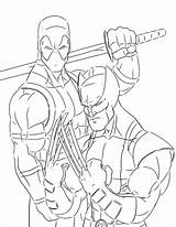 Wolverine Deadpool Stampare sketch template