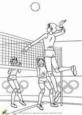 Volley Olympiques Voleibol Hugolescargot Joueuses Jugando Deportes Colouring Joueurs Coloriages Sportifs Badminton Choisir Tableau Escargot sketch template