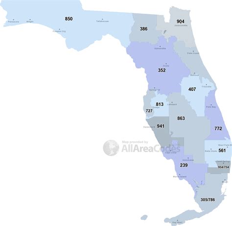 Florida Area Codes Map List And Phone Lookup