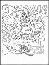 Bandicoot Coco Loudlyeccentric Aku Xcolorings sketch template