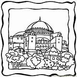 Jerusalem Coloring Pages Temple Building Dome Colouring Color Printable Wall Getdrawings Sketch Nursery School Getcolorings Sketchite Choose Board Alphabet 650px sketch template