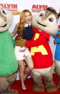 bella thorne grinds against bashful alvin the chipmunk at premiere daily mail online