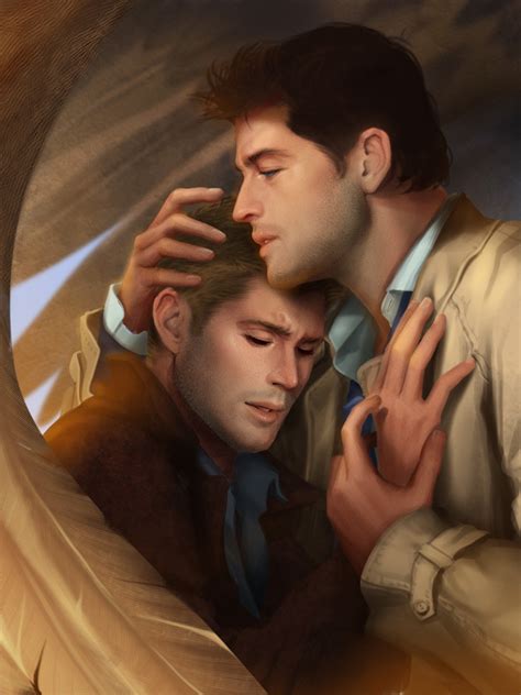 In The Shelter Of Your Wings Dean And Castiel Fan Art